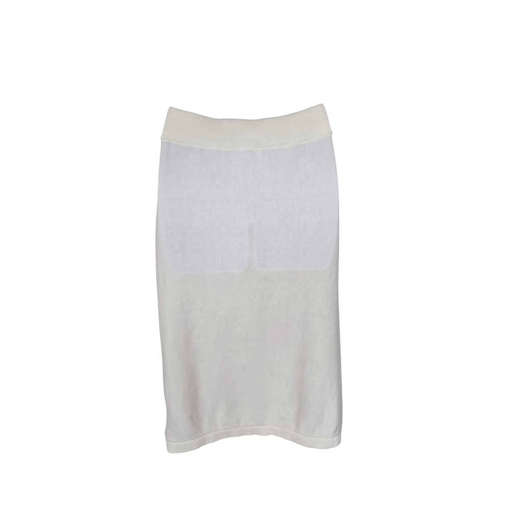 OSKNIT White Rainbow Stripe Knit Midi Skirt Retro 70s Y2K Preppy Dopamine Chic S - Picture 4 of 7